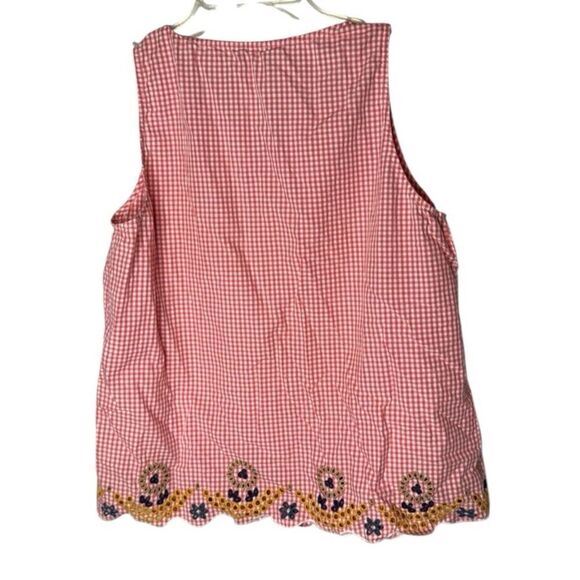 Madewell Pink Gingham Tank Top with Floral Embroidery. Size Small. - Picture 9 of 12